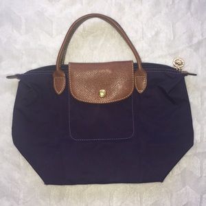 Small Le Pliage Top Handle purple Tote bag